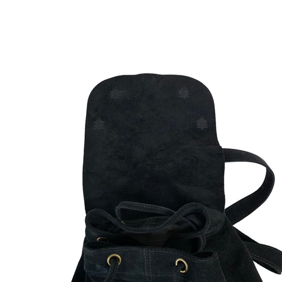 TOMS Black Suede‎ Embroidered Poet Flap Backpack Bag - Picture 10 of 15